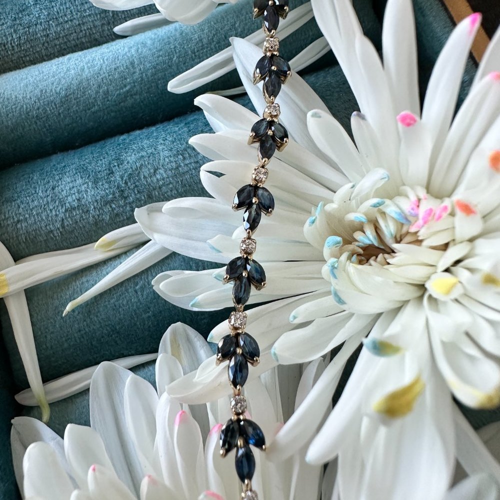 Marquis Sapphire Diamond Bracelet